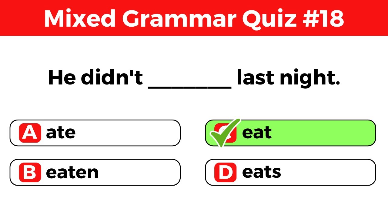 Can You Pass This Mixed Grammar Test? | Grammar Quiz | @EnglishQuizMastery