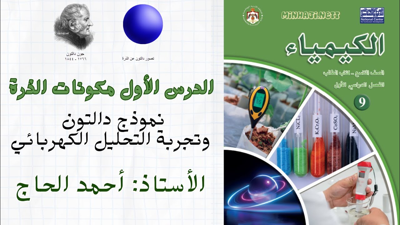 كيمياء الصف التاسع الدرس الأول مكونات الذرة الجزء الأول
