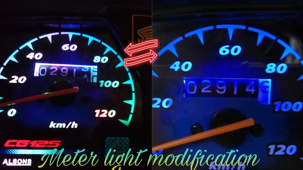 How to modify Meter light of Honda CG125 | How to install different color  lights in speedo meter