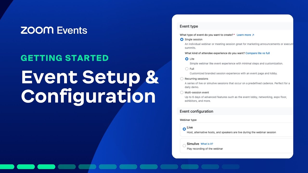 Initial Event Setup & Configuration | Getting Started with Zoom Webinars & Events