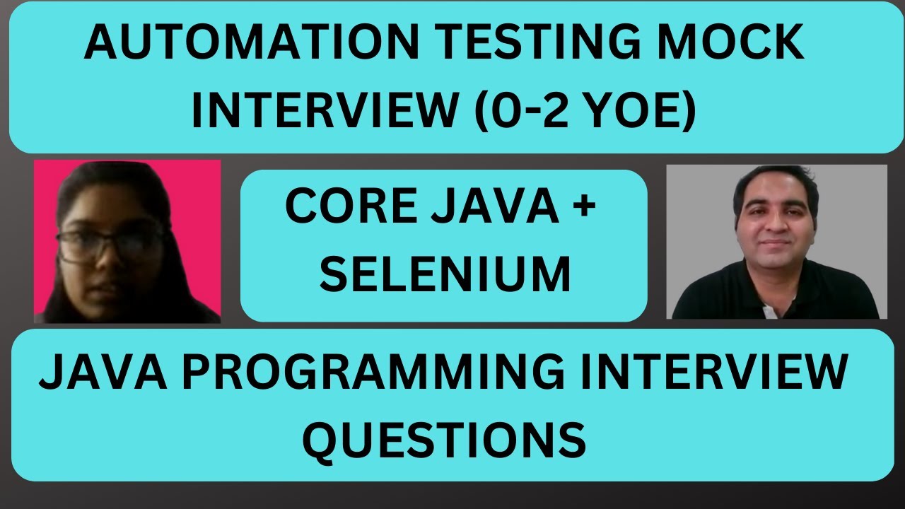 Testing Mock Interview| Java Mock Interview For Freshers