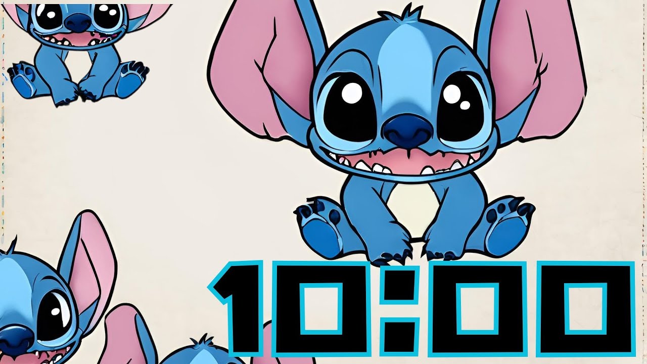10 Minute Timer -  Stitch Timer  with Hawaiian Instrumental Music - Ten Minute Disney Stitch Timer