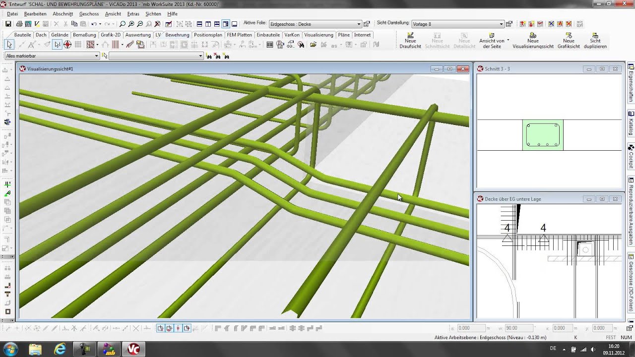 Schal- und Bewehrungspläne CAD für den Tragwerksplaner, 3D-DXF