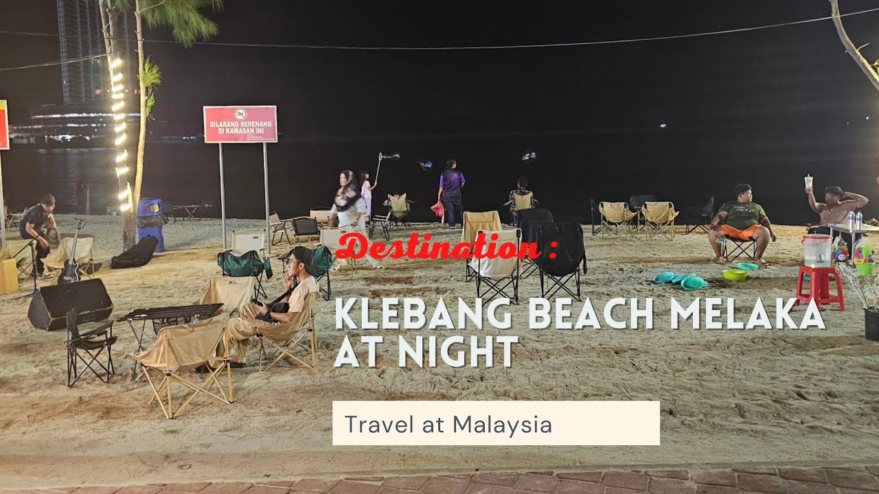 Walking Along Klebang Beach, Melaka at Night - Night Beach Walk