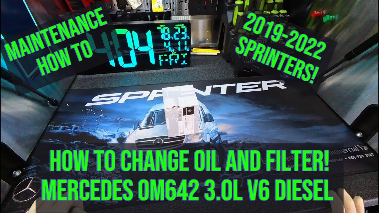 Mercedes 3.0L V6 Diesel, как заменить масло и фильтр 2019-2022 Sprinter (OM642)