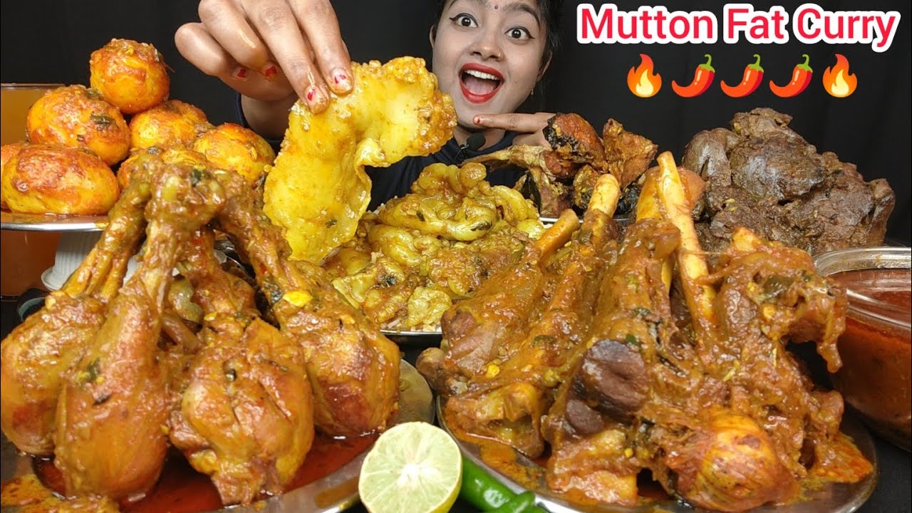 MUTTON FAT CURRY🔥 CHICKEN LIVER CURRY, MUTTON CURRY, CHICKEN CURRY, EGG CURRY, FISH CURRY WITH RICE🤤