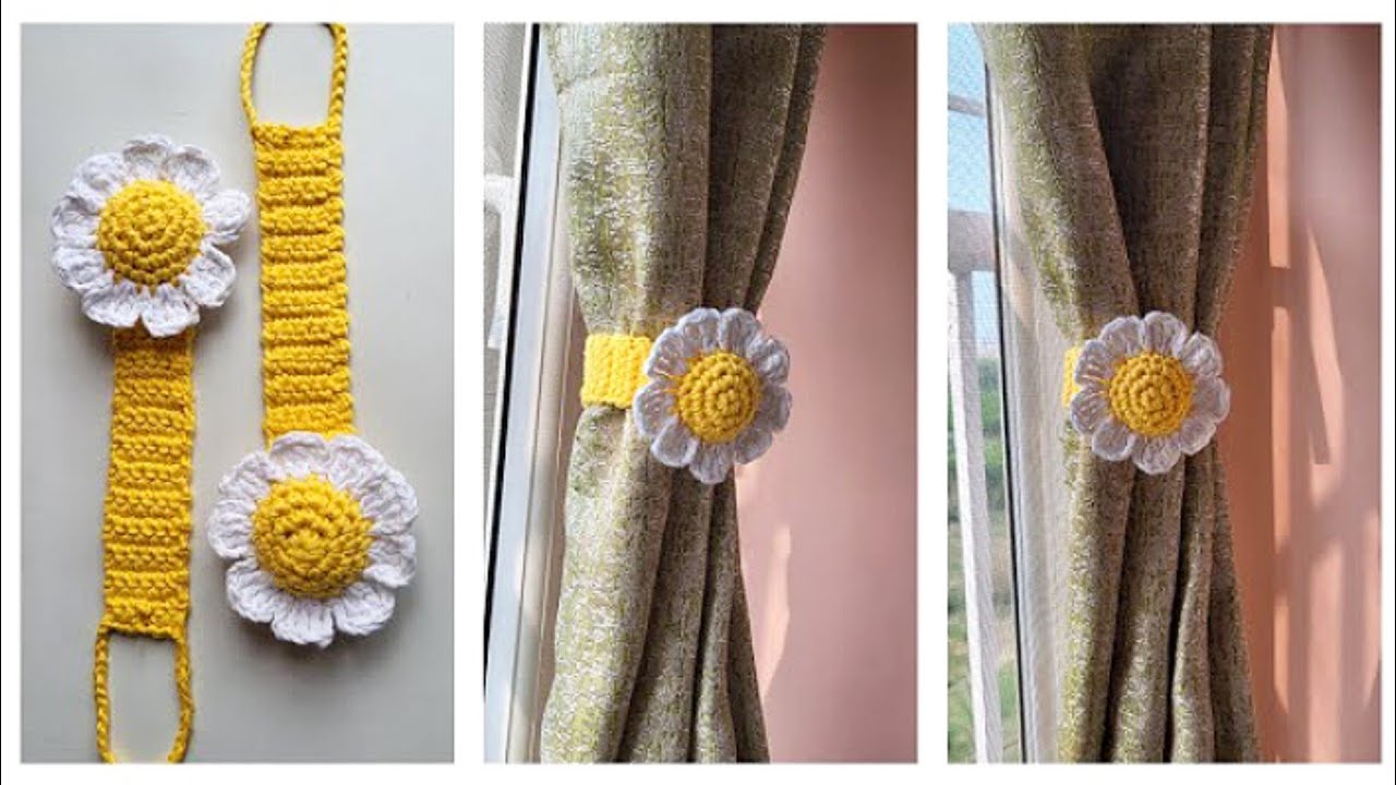 🌼Crochet Curtain Tie Back with Daisy Flower | Beginner-Friendly | 