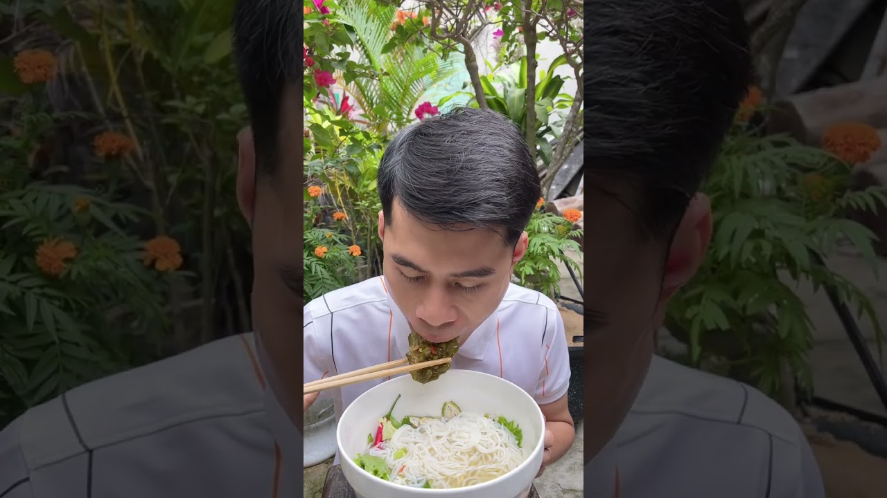 Ăn tô bún khổ qua nhồi thịt xiu to