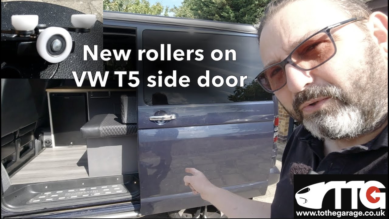 Как установить новые нижние ролики на сдвижную дверь VW T5.