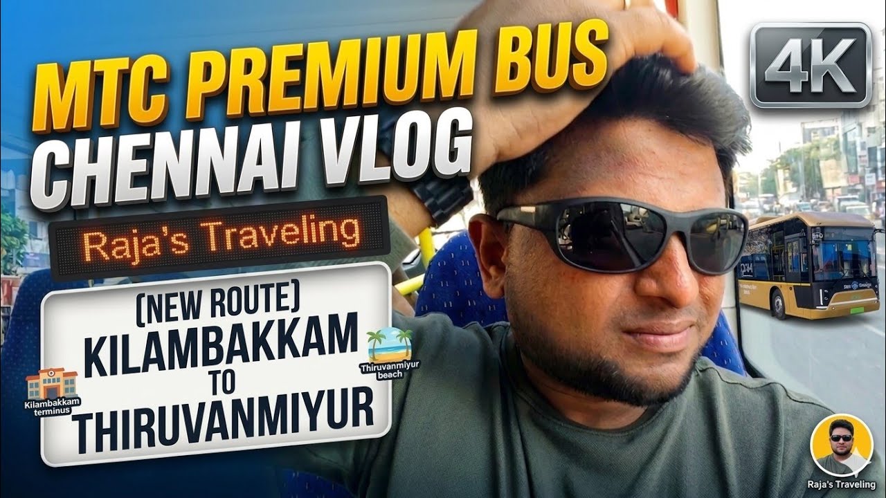 MTC Premium Bus Chennai Travel 4K | Kilambakkam to Thiruvanmiyur | #mtc #premiumbus #chennai #acbus