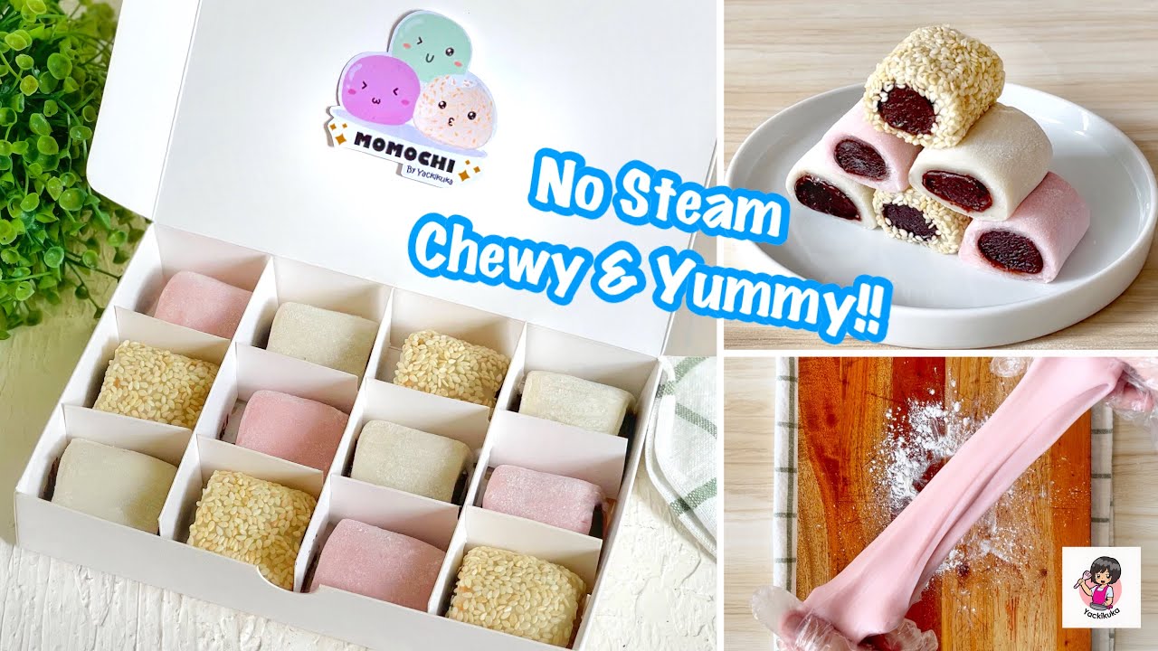 NO STEAM! CHEWY & YUMMY with CHOCOLATE FILLING✨ Cara Bikin Mochi & Isian Coklat Simple Tanpa Kukus🔥