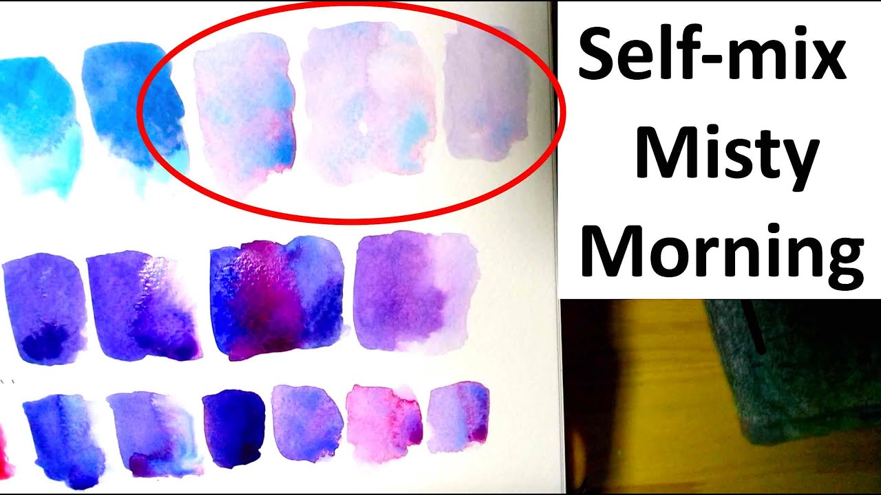Mixing my own Misty Morning from Aquarius Watercolours by Roman Szmal (+ Shadow Violet)