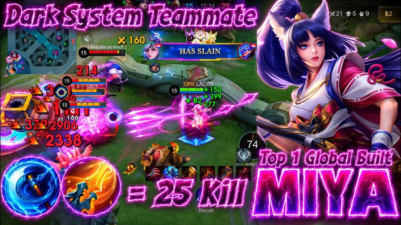 This Happened when Meet Dark System Teammates! 25 Kill Miya Built Top 1 Global #miya 