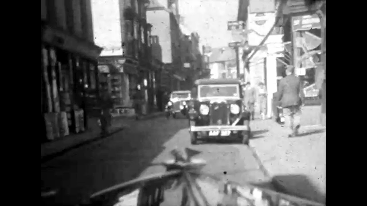 Falmouth Town Centre 1930s Drivers POV Cine Film C1930 1930 F350 b