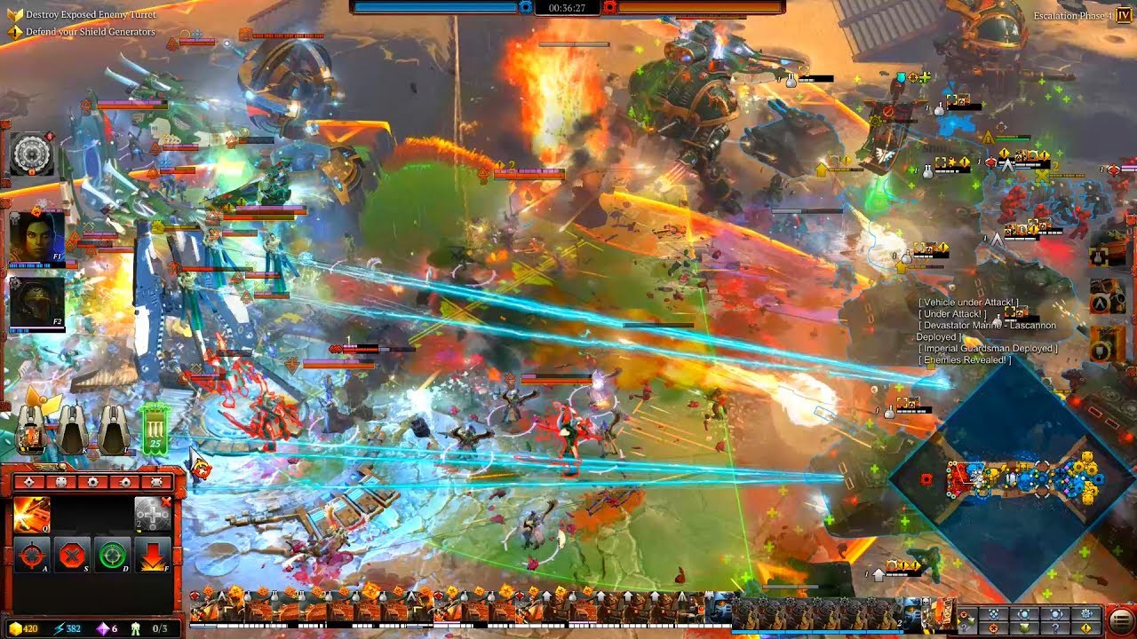 Space Marines vs Eldar - 3v3, Hard AI, Epic Battle - Warhammer 40K: Dawn Of War 3 - Deathwatch Mod