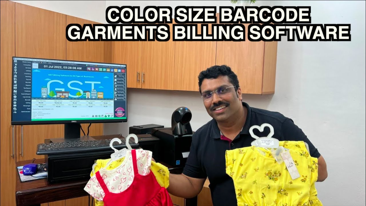 SIZE COLOR BARCODE GARMENTS SHOP BILLING SOFTWARE RAINTECH POS BILLING SOFTWARE
