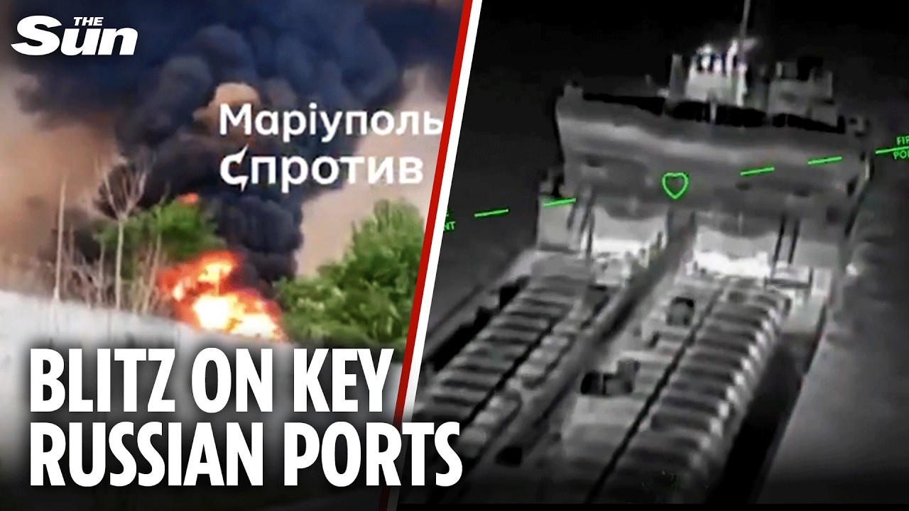Ukraine launches barrage of strikes hitting Russian ships in key occupied ports
