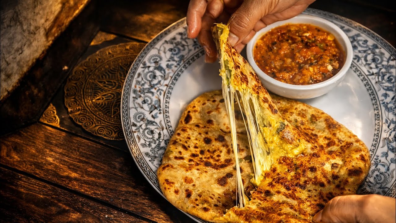 बहुत स्वादिष्ट चीज़ पराठा  Sunday स्पेशल इसे घर पर ज़रूर बनायें😋#cheese#sundayspecial#food#trending 