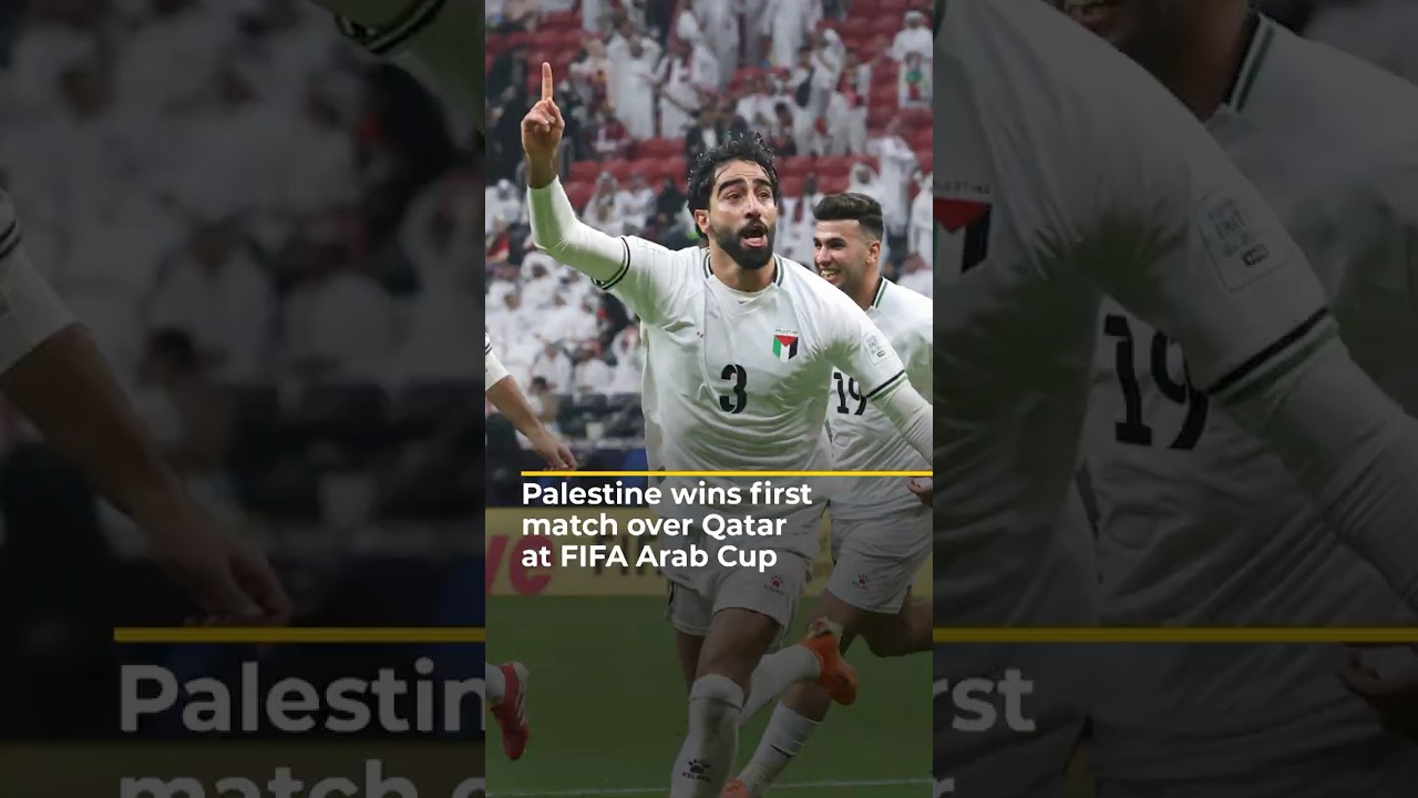 Palestine wins first match over Qatar at FIFA Arab Cup | AJ #shorts