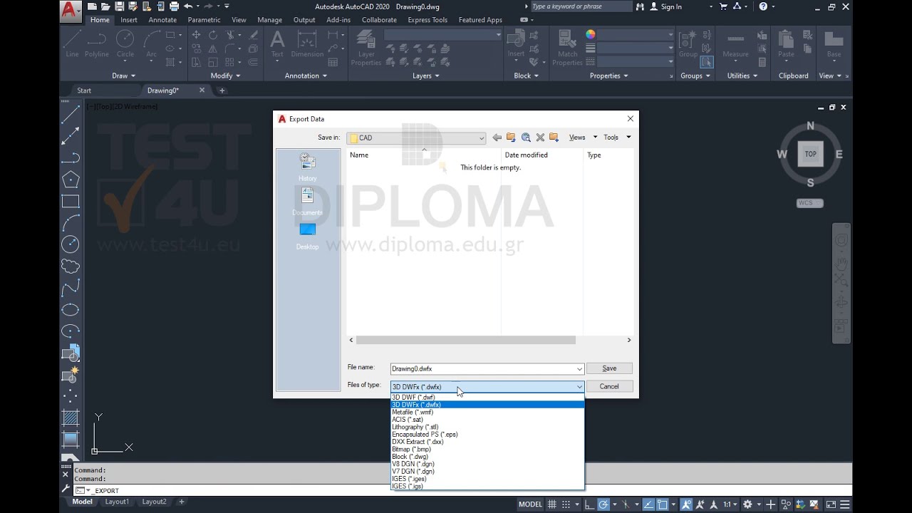 Export the entire file with the same name, but in .wmf format, to the IL-ates\CAD folder on the...