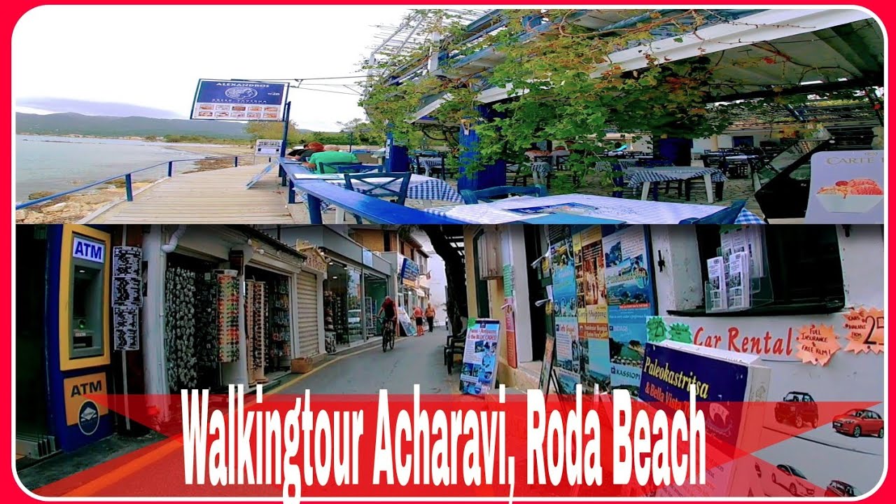 #Walking tour through Acharavi Town, Beach & Roda Beach |WarayinUk