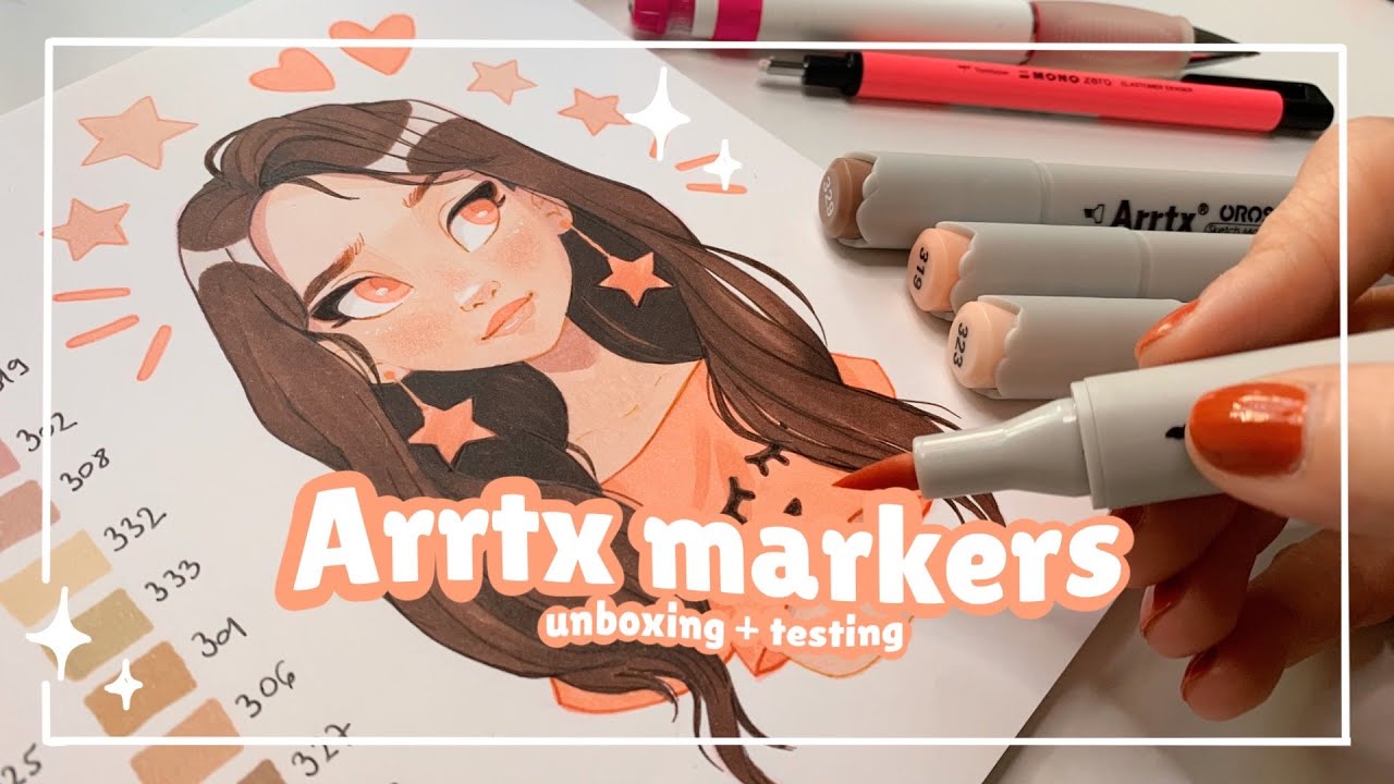 Arrtx OROS markers - unboxing + drawing a cute girl ✨