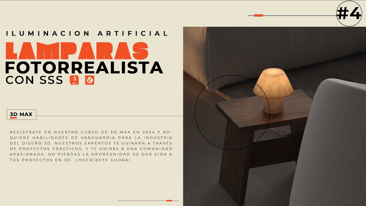 🟧ILUMINACION ARTIFICIAL Lámparas con TRANSLUCENCIA 3Ds Max y V-Ray 6 #4