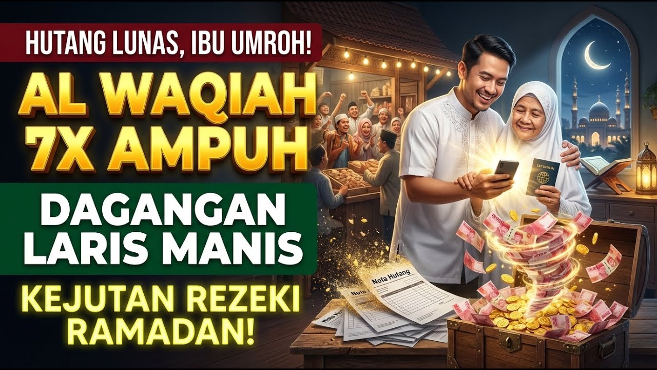 PENGANTAR TIDUR! Al Waqiah 7x Buka Rezeki Pelunas Hutang Puasa