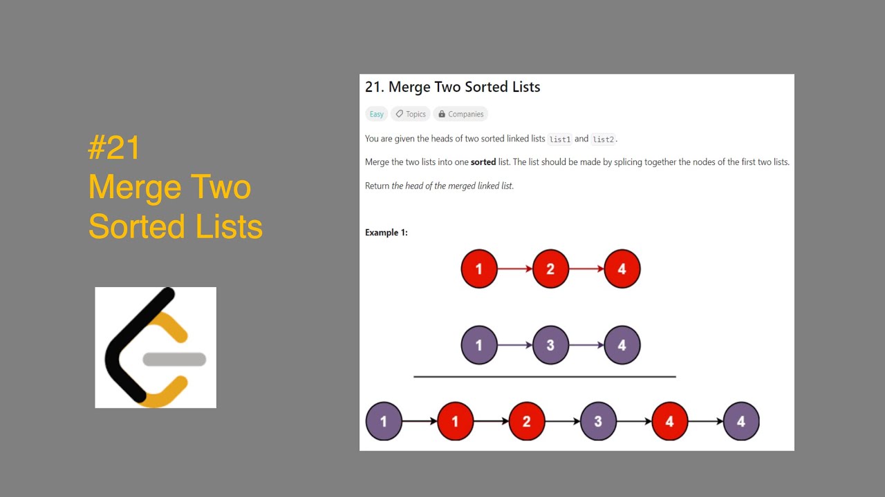 Merge Two Sorted Lists | Linked List | Python | LeetCode 21