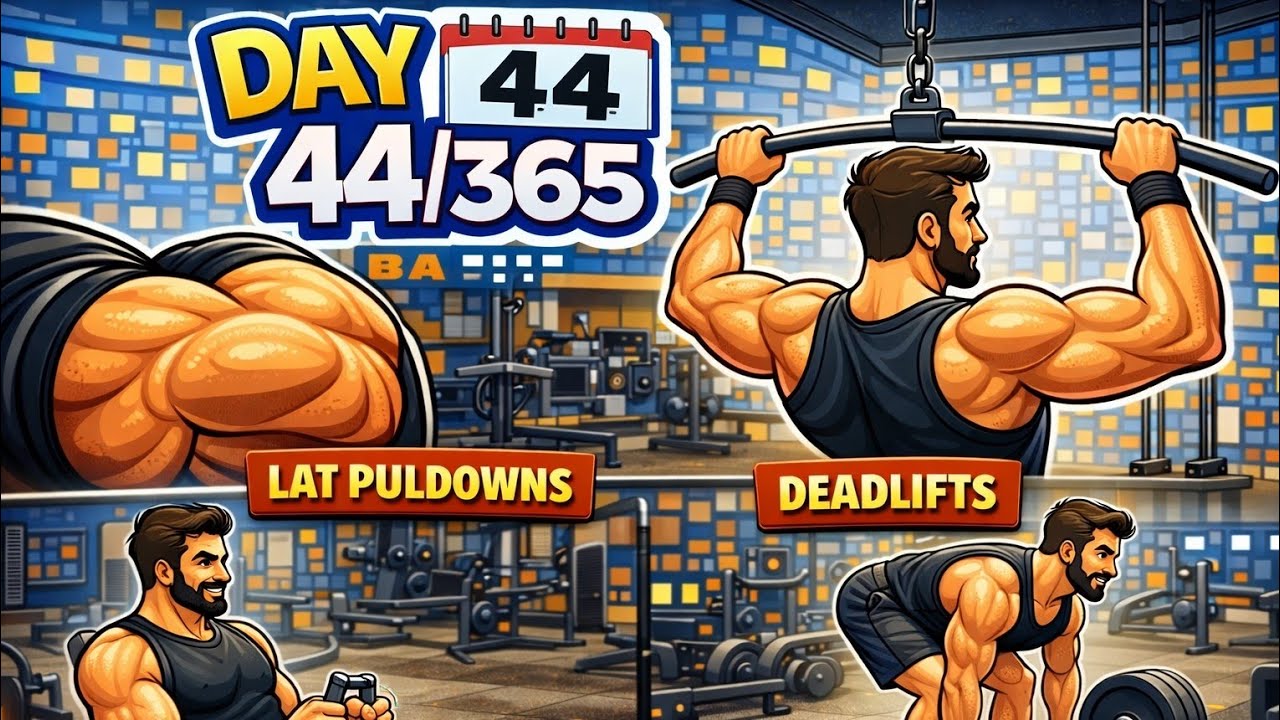 Day 44/365 Gym (Back Workout) 💪🔥 @ZindagiChalRhiHai 