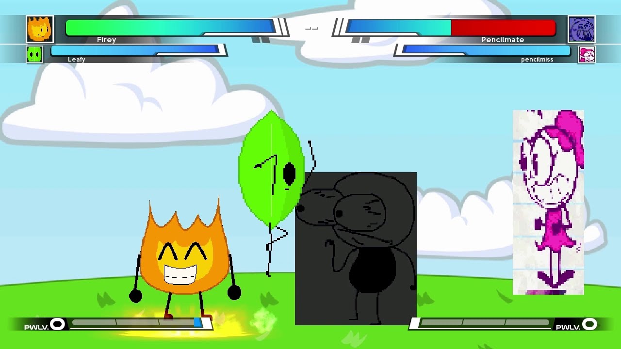 M.U.G.E.N Request Battle: Firey & Leafy vs. Pencilmate & Pencilmiss