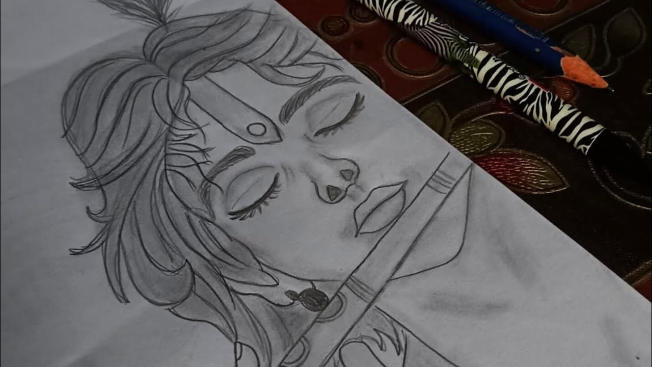 Krishna Drawing ✨ | Easy Step by Step Pencil Sketch