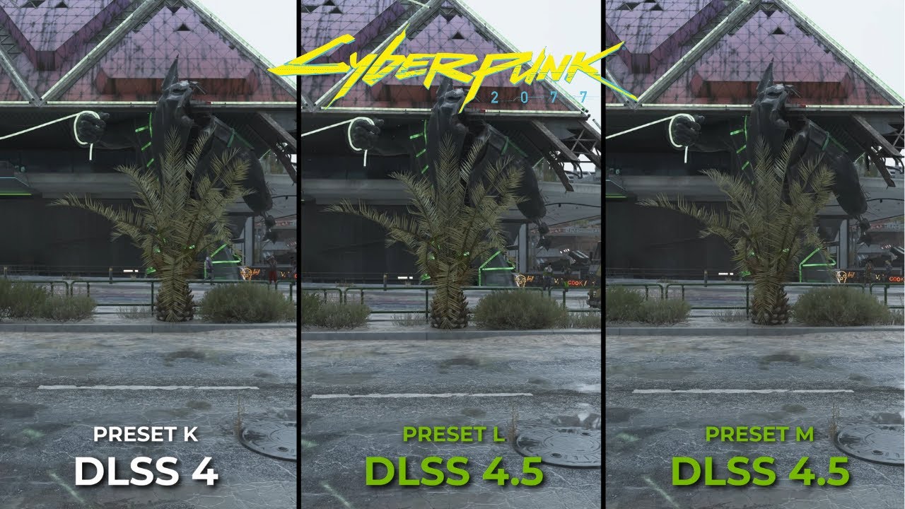 Cyberpunk 2077 - DLSS 4 vs DLSS 4 5 – Preset K vs Preset L and M