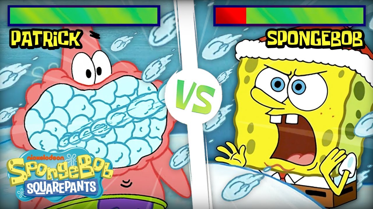 If SpongeBob Was a Battle Arcade Game: Snowball Fight Edition 🎳🥊 | SpongeBob SquareOff