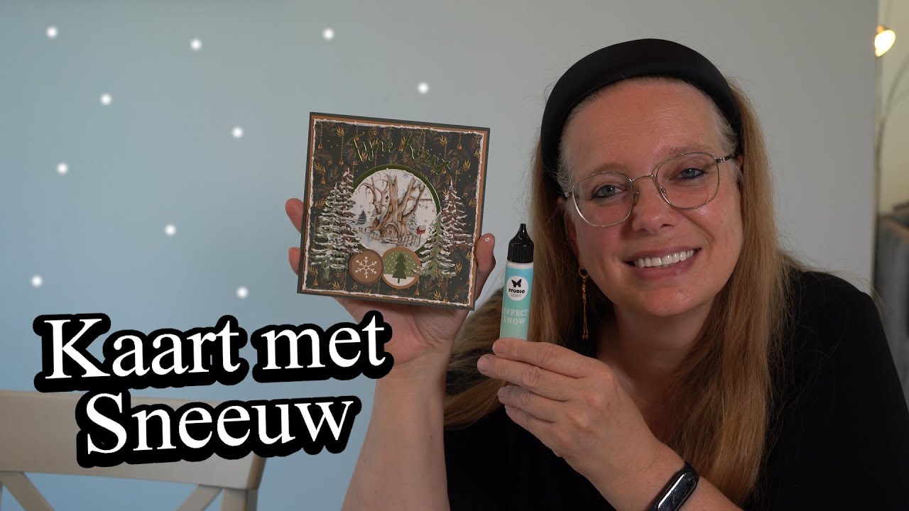 Sneeuw kerstkaart met Christmas at Home van Marianne Design