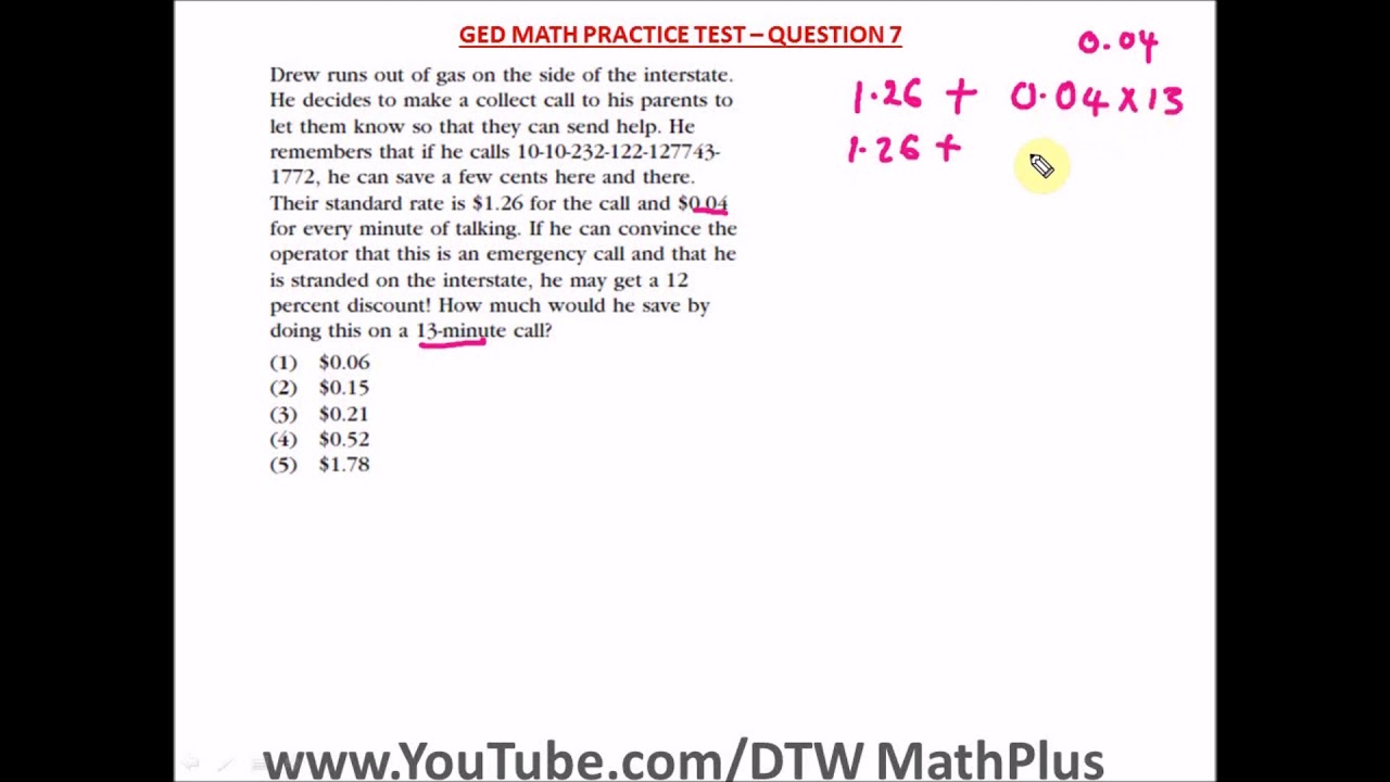GED Math Test 2021 - Percent Discount