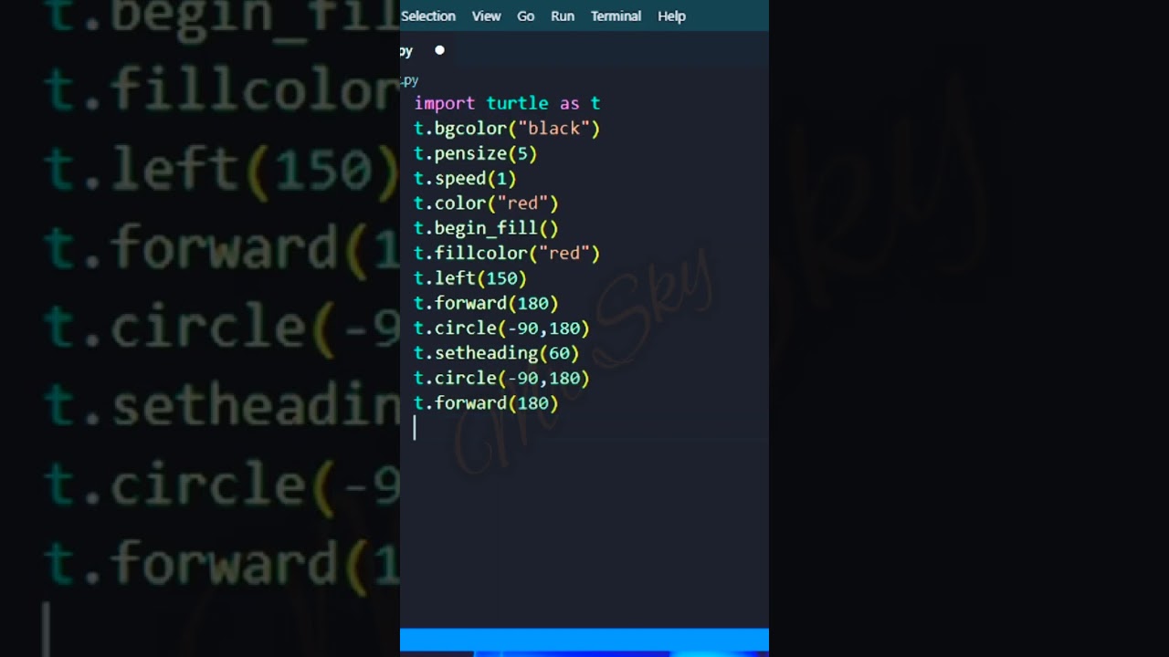 ❤ Make a Heart and print 'I LOVE YOU' using Python Turtle | #shorts | #turtle | #python | #heart