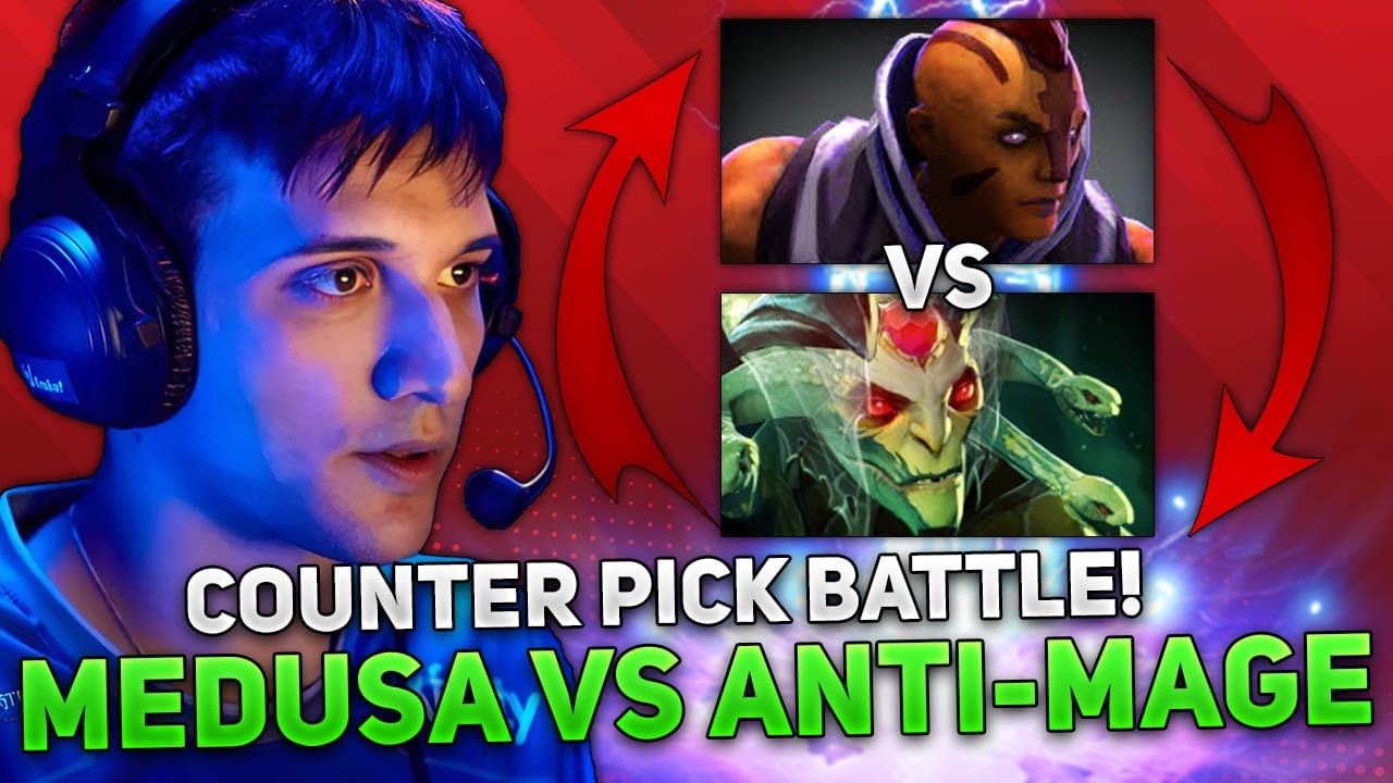 13.400 MMR GAME! ARTEEZY on MEDUSA vs ANTI-MAGE COUNTER PICK BATTLE!
