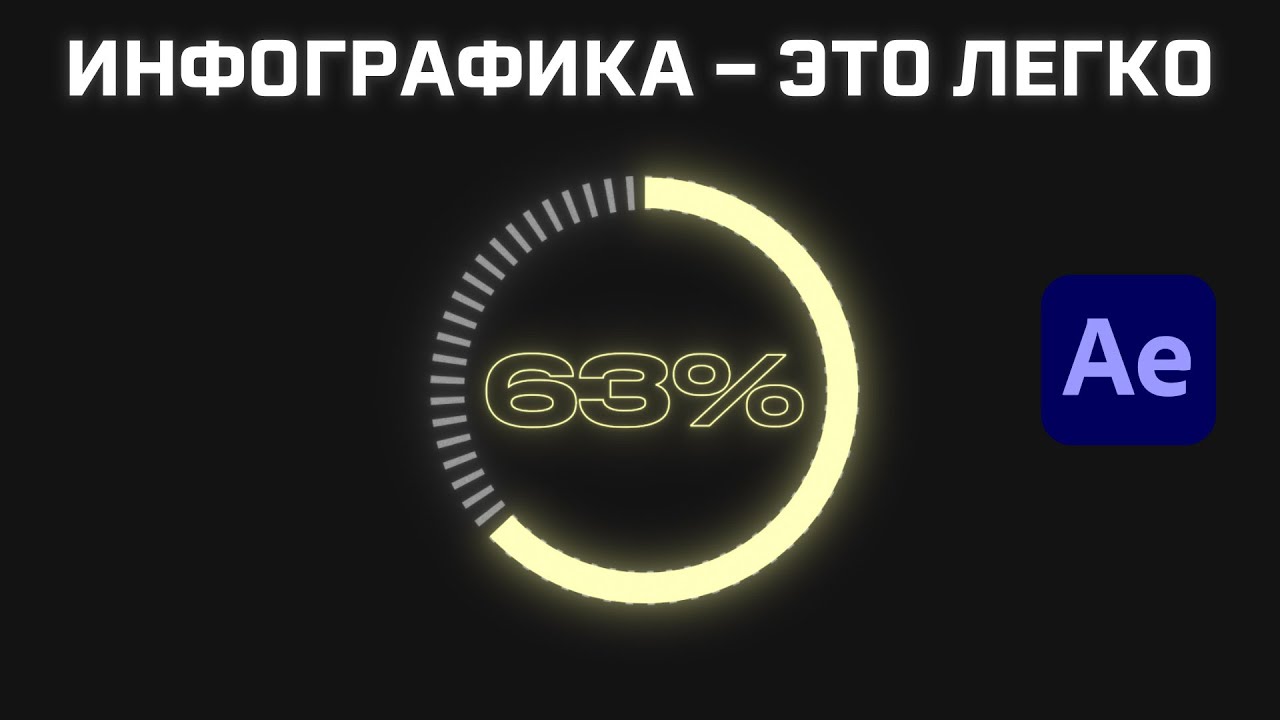 Как создать круговую диаграмму и привязать проценты к шкале? Урок After Effects. Инфографика