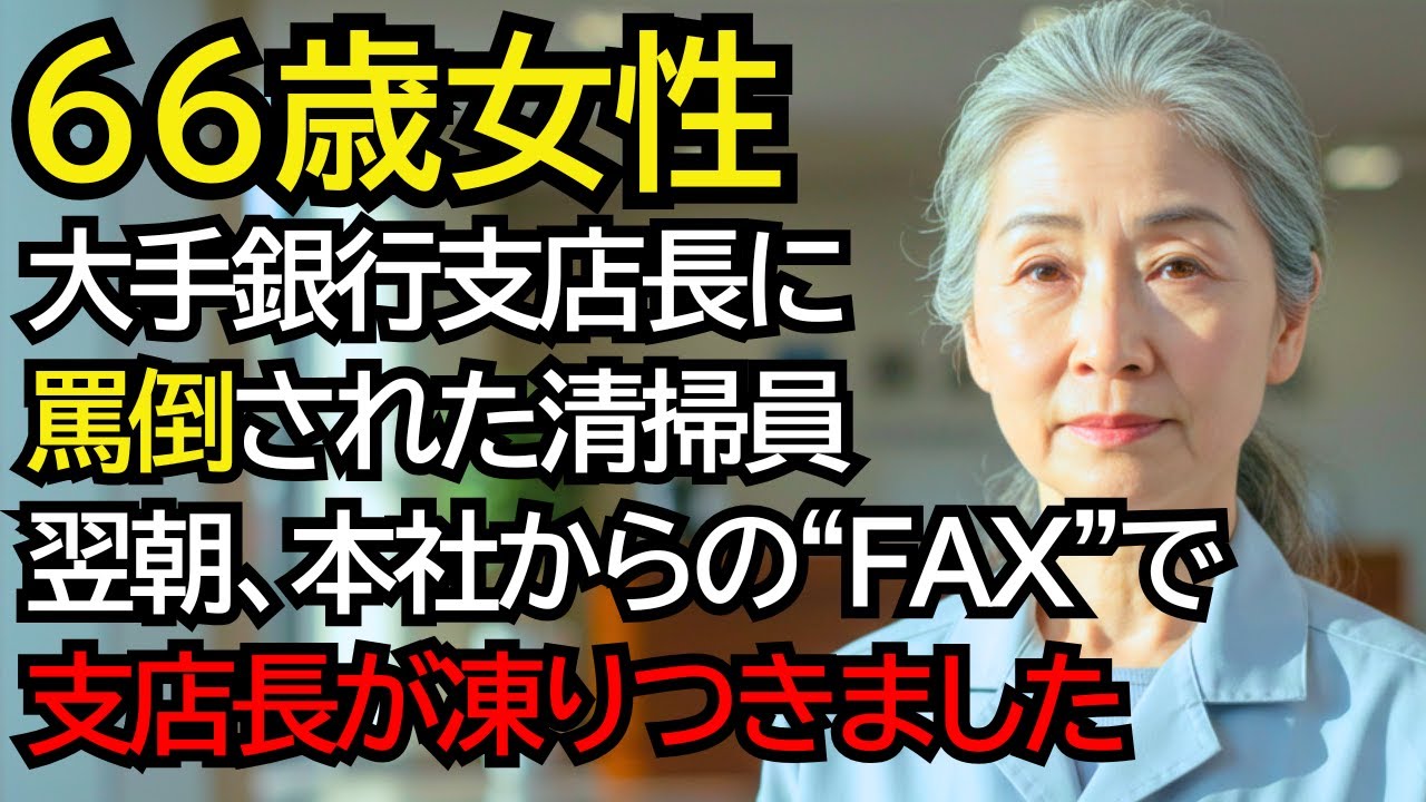大手銀行の支店長に罵倒された清掃員のおばあさん──翌朝、本社から届いた一通のFAXで全てが覆りました