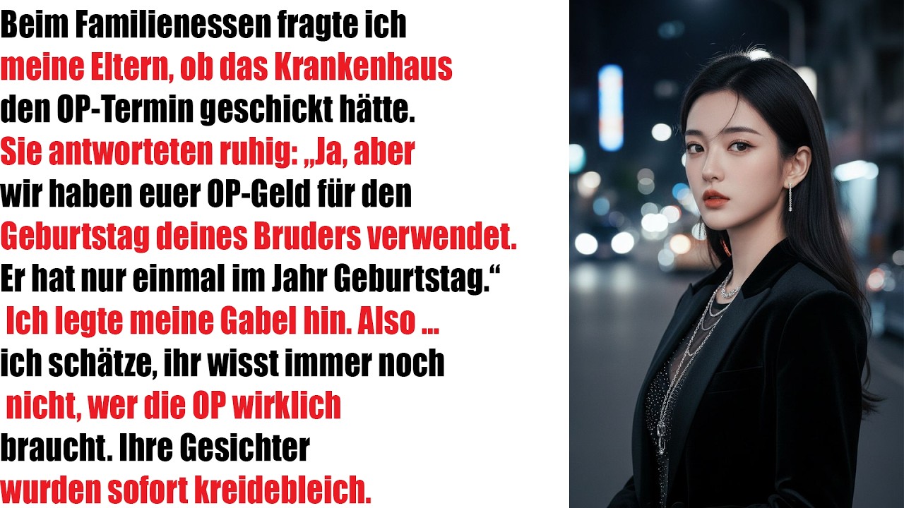Beim Familienessen fragte ich nach meinem OP-Termin – Mamas Antwort zerstörte alles