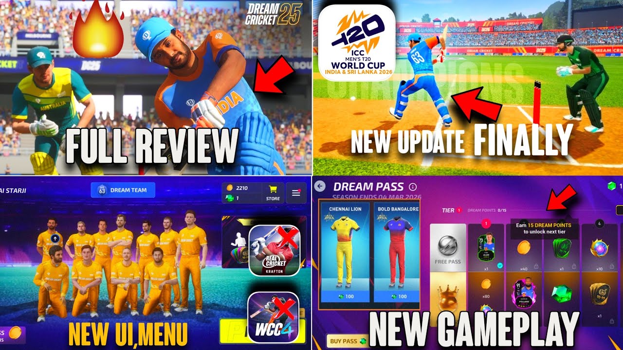Dream Cricket 25 new Update 😱 New UI, Menu Quick Play Remove 🤯 T20 WC, 2x Rewards, DC25