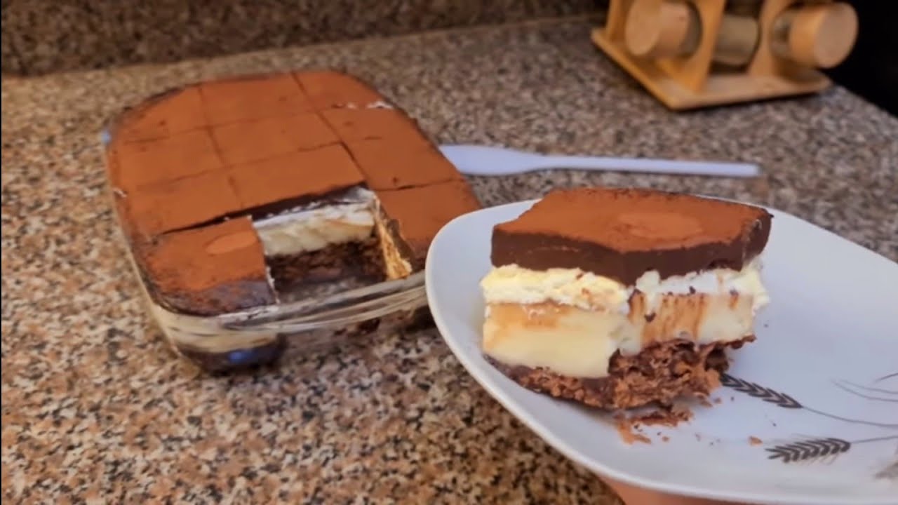 حلى بارد بدون فرن و بمكونات متوفرة و سهلة جدا🤩للغالين على قلبي💗