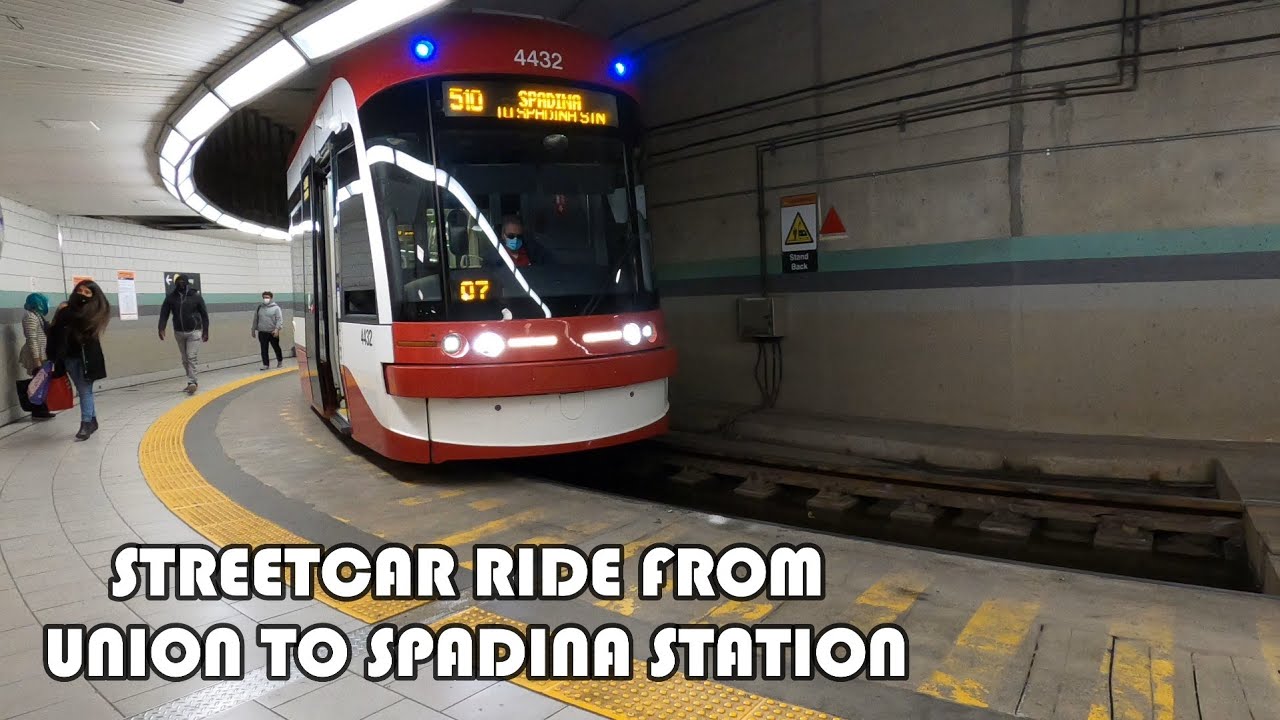 TTC Route 510 Streetcar Ride Along Spadina Avenue | Union to Spadina Subway Station | Tram Ride