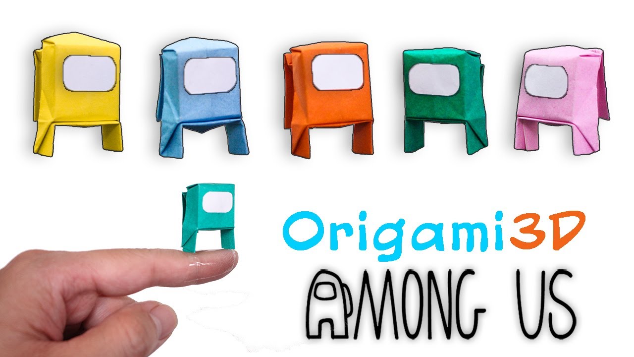 CUTE Origami AMONG US 3D step by step || How to craft Cute Among Us 3D
