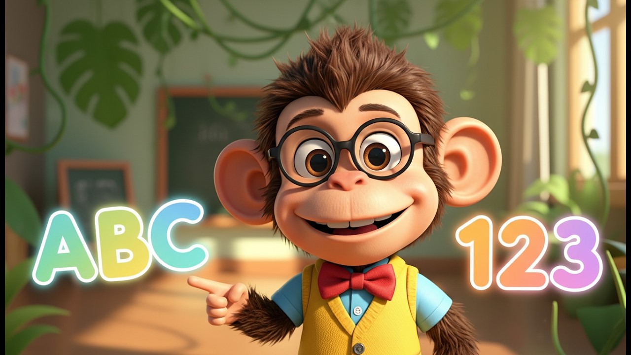 Learn ABC & 123 with Milo the Monkey 🐒 |  | World's first Monkey Teacher (Slow & Fun Learning)