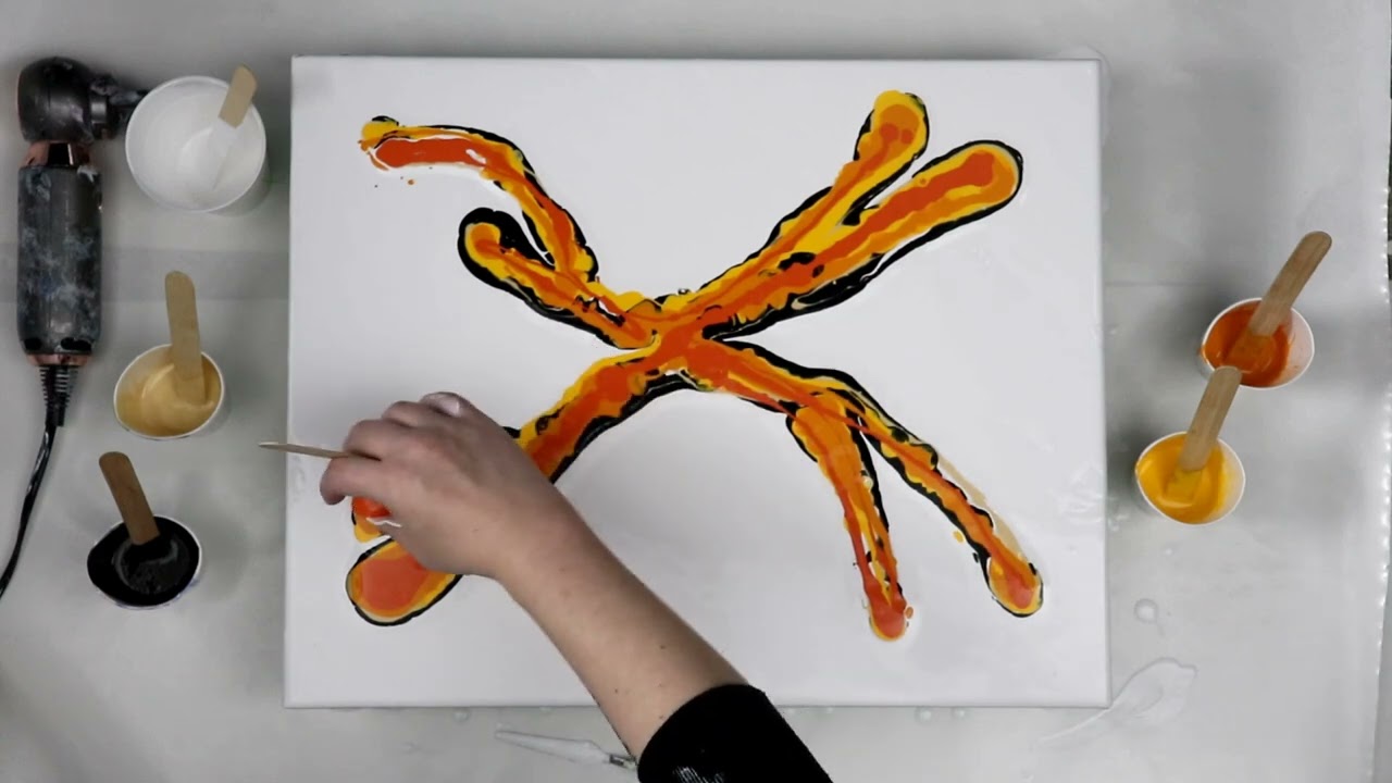 (750) Amazing Dutch Pour with Fall Colors, Acrylic Pouring Technique