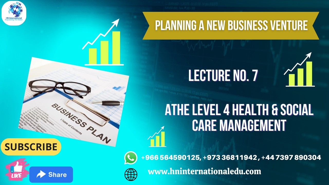 Planning a New Business Venture Lecture No. 07 ATHE Level 4 Health and Social Care Management