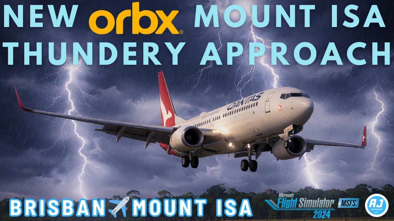 MSFS 2024 | THUNDERY APPROACH INTO NEW ORBX MOUNT ISA | QANTAS PMDG 737