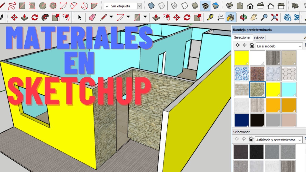 Como aplicar materiales en sketchup
